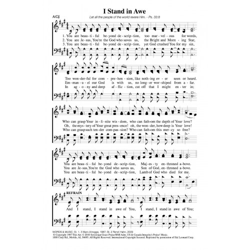 I Stand In Awe-PDF Song Sheets