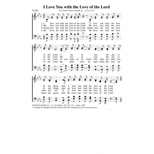 I Love You Song Sheet Music