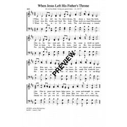 When Jesus Left His Father's Throne-PDF Song Sheet